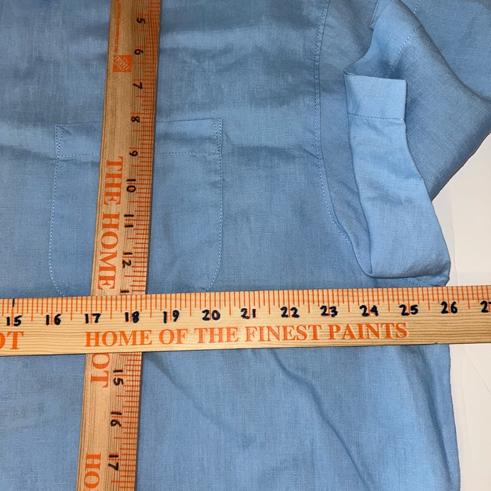 Tommy Bahama men’s Paradise Bound Smooth Sailing 100% linen blue shirt size XL - Picture 8 of 11